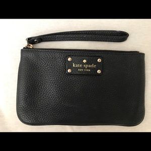 Black leather Kate spade wallet/clutch